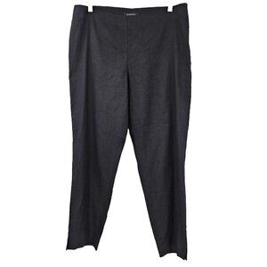 Lafayette 148 Stanton Linen Pants Black Women’s Size 12 Straight Leg Minimalist